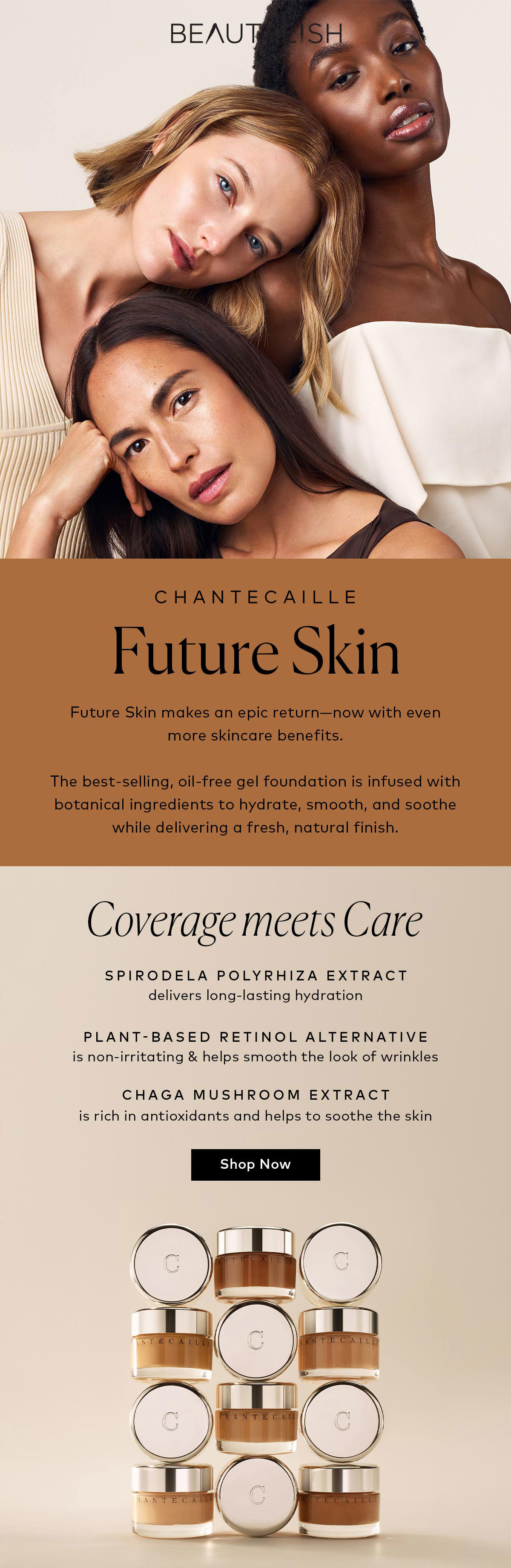 The best-selling, oil-free gel foundation is infused with botanical ingredients to hydrate, smooth, and soothe while delivering a fresh, natural finish. Shop the Chantecaille Future Skin Oil Free Foundation on Beautylish.com! 
