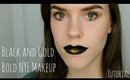 Black and Gold Bold & Dramatic New Years Eve Makeup