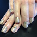 Nude/Opal Gold Glitter Nails! 