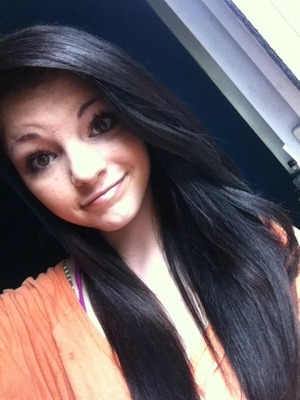 My hair is actually brown, although as you can tell its dark enough to look black. THIS IS NOT MY NATURAL COLOR. 