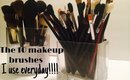 TOP 10 BRUSHES I USE EVERYDAY!!!!  | Goss, Cover FX, NARS, MAC...