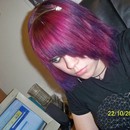 Purple and dark pink hair<3