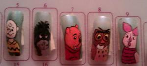 Some of my old display nails from when I worked in the salon.  I love eeyore 
