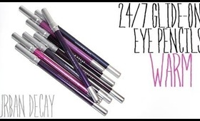 Review & Swatches: URBAN DECAY 24/7 Glide-On Eye Pencils Warms