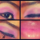 Purple Aye Shadow - Light Pink Lip Gloss 