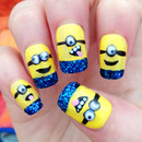 Glittery 3D 'Despicable Me 2' Inspired Nails