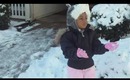 Rihanna playing in the snow