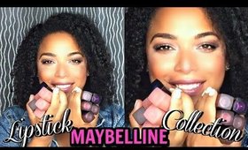 MAYBELLINE LIPSTICK COLLECTION + TRY ON | LIP SWATCHES || NaturallyCurlyQ