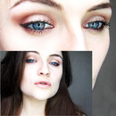 Zoom on pink/gold smoky eyes