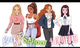 HOW TO DRAW 4 BACK SCHOOL OUTFITS!!! 2019 EDITION