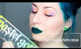KAT VON D PASTELGOTH - DAY 1: PEACH & PURPLE DREAM | 1 PALETTE FOR A WEEK