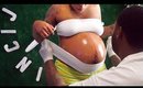 Putting on a Pregnancy Belly Cast!