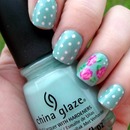 Floral/Polka Dot nails!