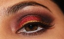 Exotic Red Glitter Dramatic Arabic Eye Makeup : Iron Man 3 Official Trailer (2013) Inspired Makeup