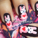 Cute Pink Bunny Nails