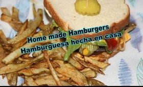 Home made hamburgers   Hamburguesa hecha en casa