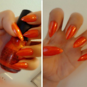 Orange claws such a gorgeous colour. Natural real nail length