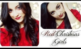 ✷RED XMAS GIRL - red eyeliner and lips - Makeup Tutorial (mega collaborazione)✷