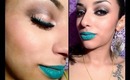 Neutral Cut Crease with Teal Lips Makeup Look