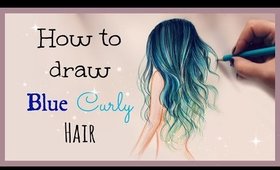 Drawing Tutorial ❤ How to draw and color Blue Curly Hair