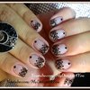 Sheer polish lace nail art