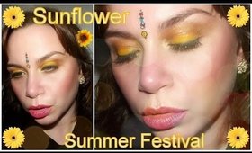 Sunflower Inspired Summer Festival Boho Make-Up + Olay BB Cream Review, Hair & Skin Tips (Drugstore)