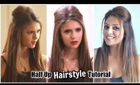 Half Up Half Down Hairstyle Tutorial Inspired by Nina Dobrev│Easy Front Puff for Medium to Long Hair