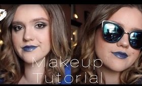 Makeup Tutorial - Glitter Smokey Eyes & Blue Lips - Makeup by K-Flash