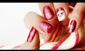 Nail Art for Christmas: Santa and Christmas Bow