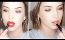 Airbrushed Skin & Red Or Nude lipstick!  TUTORIAL ♡