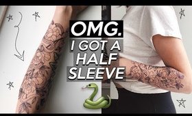 I GOT A HALF SLEEVE! | Tattoo Vlog/Experience | Jamie Paige