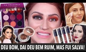 FIZ UMA MAKE HARD TESTANDO PRODUTOS DE BLOGUEIRAS PELA 1 VEZ!