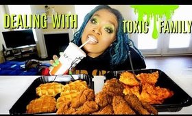 TRYING KFC CHICKEN AND WAFFLES MUKBANG