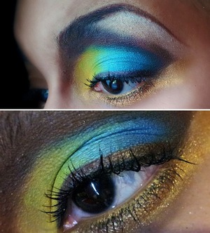Created this look using shadows from BH Cosmetics new Malibu palette. 

General review: The shadows look gorgeous in pan, but are not-so fun to work with. 