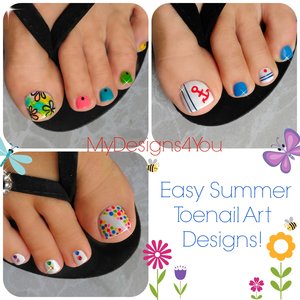 3 Easy Summer Toenail Designs. 