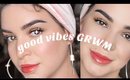 GRWM: good vibes makeup 🥭✨ zit turned beauty mark