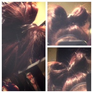 my attempt to do the minnie mouse/lady gaga hairbow