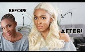 Platinum Blonde Frontal Wig Transformation! Watch Us Slay This Wig ▸ VICKYLOGAN