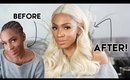 Platinum Blonde Frontal Wig Transformation! Watch Us Slay This Wig ▸ VICKYLOGAN