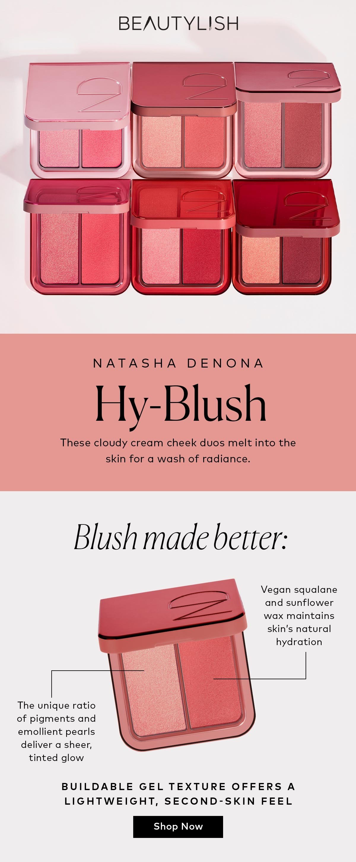 These cloudy cream cheek duos melt into the skin for a wash of radiance. Shop the Natasha Denona Hy-Blush at Beautylish.com