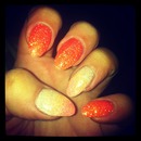 orange faded nails 