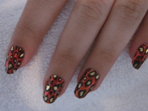 Leopard minx applied with gel applied over