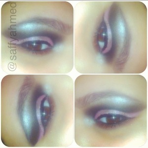 A pink black and silver cut crease eyeshadow look