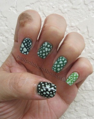 Orly Fresh, Essie Pretty Edgy, Going Incognito, Mint Candy Apple, OPI Don’t Mess With OPI and Here Today…Aragon Tomorrow 