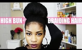 Natural Hair Bun with Kanekalon Braiding Hair