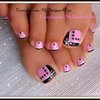 Toenail Art Design | Pink and Black Toes 