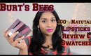 Burt's Bees Lipstick Review + Swatches | All 14 Shades Lip Swatches
