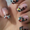 leopard color nails