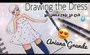 HOW TO DRAW Ariana Grande's Polka Dot DRESS || #NoTearsLeftToCry Inspired!🖤✍🏼