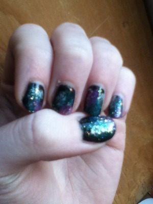First try on galaxy nails! How'd I do? ;)